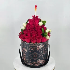 Red Birthday Floral Cake – Elegant Blooms for a Special Day