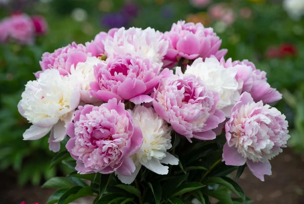 Bush Peonies Pink and White