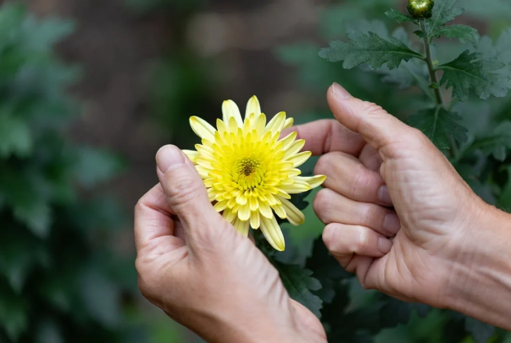 Pinching Chrysanthemums
