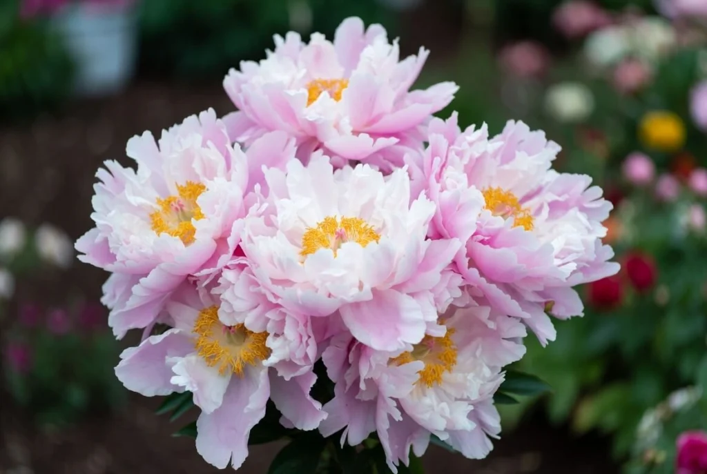 White Pinkish Bush Peonies