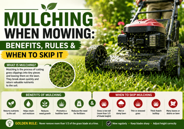 Mulching When Mowing: Benefits, Rules & When to Skip It