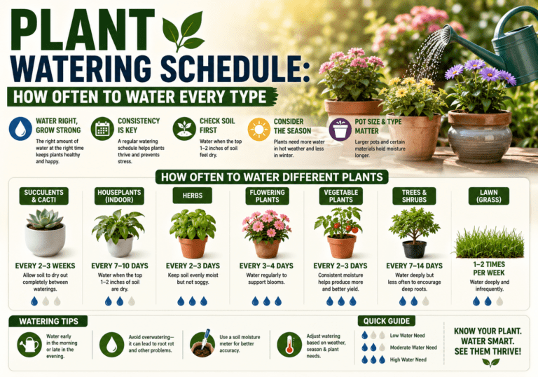 Plant Watering Schedule: How Often to Water Every Type
