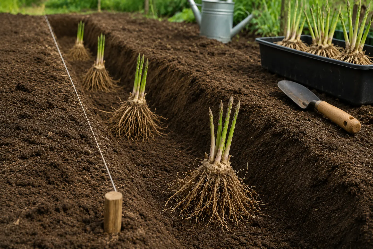 How to Plant Asparagus Crowns (Trench Method)