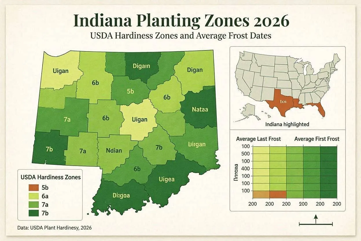 Indiana Planting Zones: 2026 USDA Map, Frost Dates & Guide