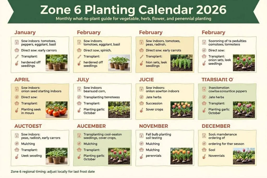 Zone 6 Planting Calendar 2026: What to Plant Each Month