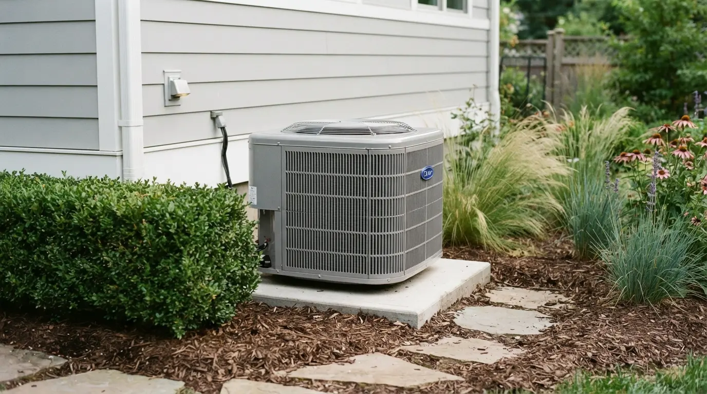 Air conditioning unit in garden